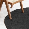 thumbnail image 3 of HOMEMONDE 8 ft Round Black Jute Rug - Handwoven Braided Reversible Rug - Eco-friendly Bohemian Farmhouse Accent Rug - Ideal for High Traffic Area, Farmhouse & Hallway, 3 of 5