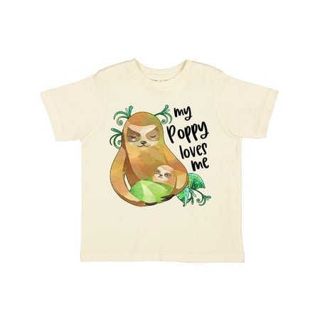 

Inktastic My Poppy Loves Me- Cute Sloth and Baby Gift Toddler Boy or Toddler Girl T-Shirt
