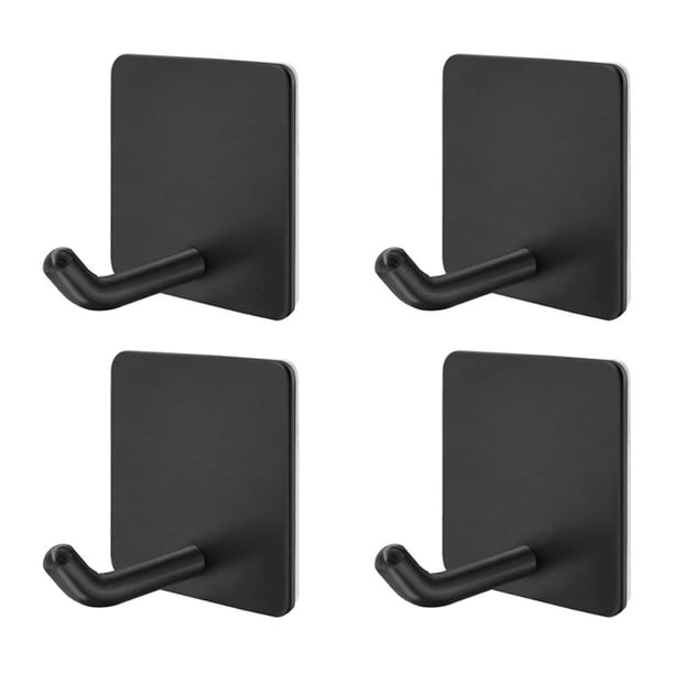 Naiovety 4 piezas de perchas de almacenamiento de pared autoadhesivas sin perforaciones llaves abrigo toallero gancho organizador de interior de Almacenamiento y organización del hogar Gancho simple