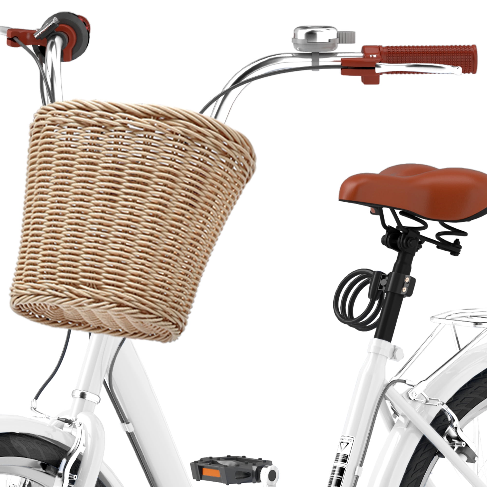 Uforic Women's 26" Beach Cruiser Bike, 7-Speed Adjustable, White