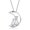 C-Couple Cat, variant on Cat Necklace for Women Men 18k White Gold Plated 925 Sterling Silver Diamond Cat Necklace Cat on Moon Necklace Rhinestone Cat Pendant for Women Cute Cat Jewelry, Box Chain 50cm