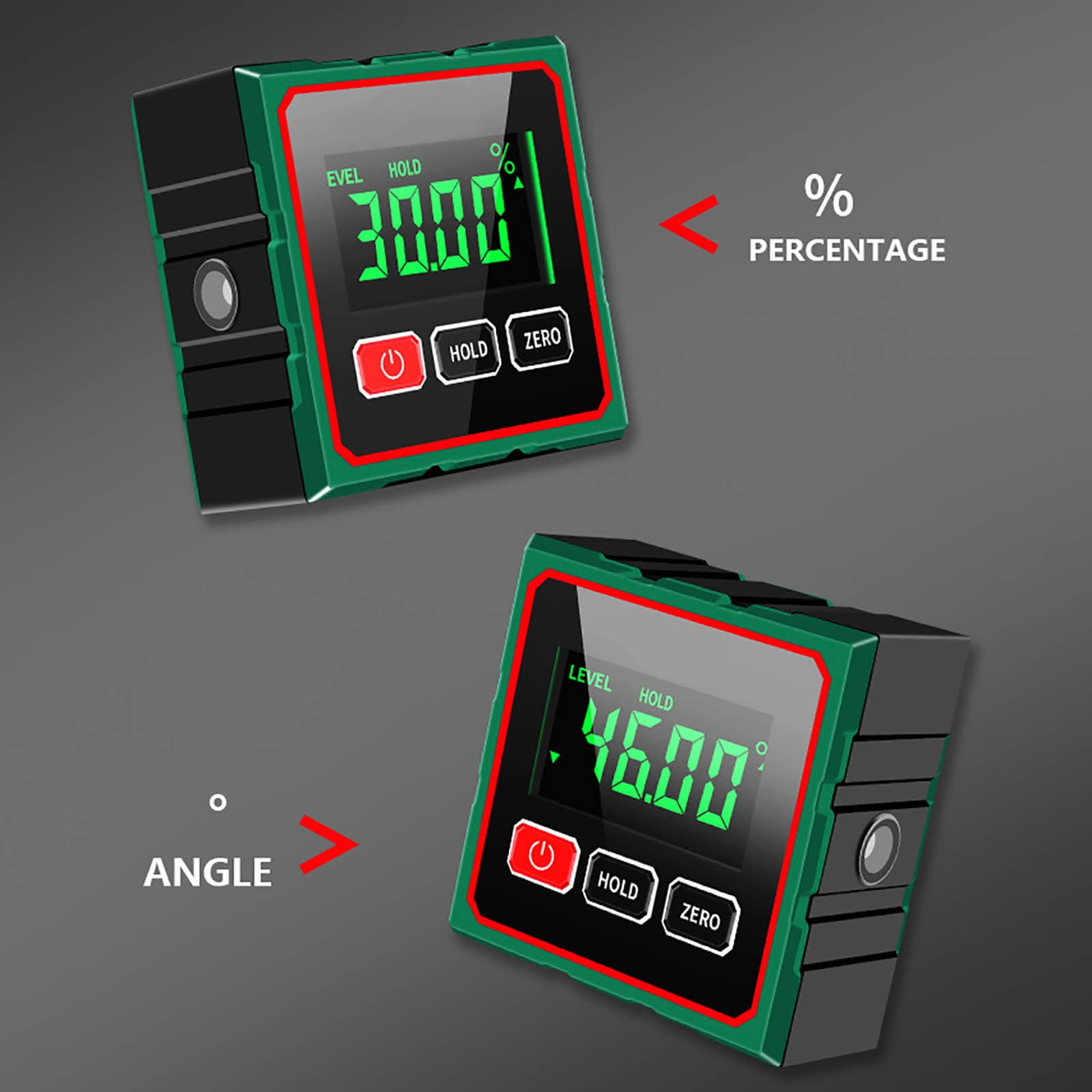 Digital Display Inclinometer with Laser Level, Angle Gauge for Precision Measurement, Magnetic Inclinometer with Type-C Charging, For Construction and DIY Projects