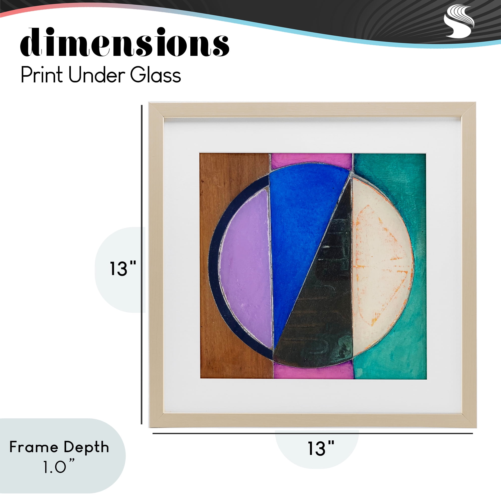 Stupell Industries Split Symmetry Circle Birch Framed Print Under Glass, design by Matthew Finger