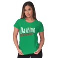 thumbnail image 4 of Christmas Dashing Through The Snow Womens Slim Fit Graphic Tee Brisco Brands M, 4 of 5