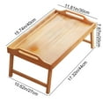 thumbnail image 3 of Foldable Wooden Bedside Tray with Handle - Portable Multifunctional Snack Table for Sofa, Dining, and Work, 3 of 9
