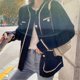 thumbnail image 1 of Suéter de cachemira de visón blanco para mujer, abrigo de estilo perezoso, coreano, Retro, negro, suelto, cuello redondo, cárdigan de punto, moda de otoño e invierno, 1 of 4