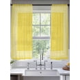 thumbnail image 2 of Yellow Abstract Art Sheer Curtains for Living Room Bedroom, Vintage Linen Greek Key Geometric Light Filtering Sheer Curtains, Rod Pocket Voile Window Drapes, 2 Panels Set 52"x 72", 2 of 7