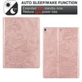 thumbnail image 3 of Allytech iPad 10.2" 8th 7th Generation Case, iPad Air 3 Case 10.5", iPad Pro 10.5" Case, PU Leather Butterfly Flower Embossed Stand Auto Sleep Wake Case Cover for Apple iPad 10.2" 2020/2019, Rosegold, 3 of 6