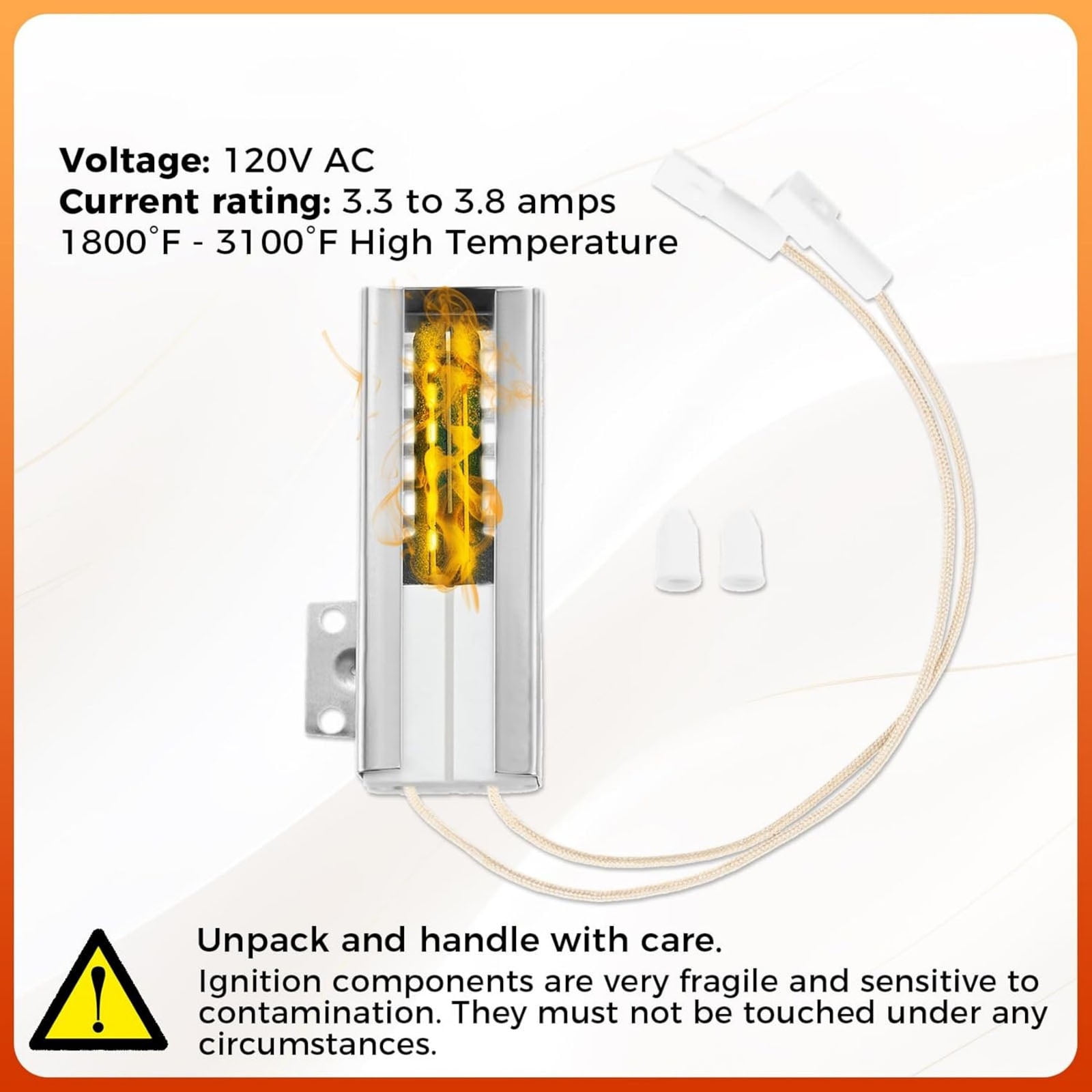 CSYANXING Range Oven Igniter 120V Quality Materials Aluminum Alloy ABS With 2 Nut Connectors For Samsung NX58K9850SS NX58K9852SG Oven