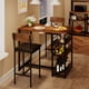 thumbnail image 3 of Juego de Comedor 3 Piezas para 2 Personas - Mesa Barra con 3 Estantes y 2 Sillas Tapizadas - Mueble Multifuncional para Cocina Pequeña y Apartamentos - Color Marrón Rústico, 3 of 8