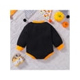 thumbnail image 3 of Franhais Infant Baby Halloween Romper, Long Sleeves Round Neck Cartoon Letter Skull/Bat Print Jumpsuit, 3 of 9