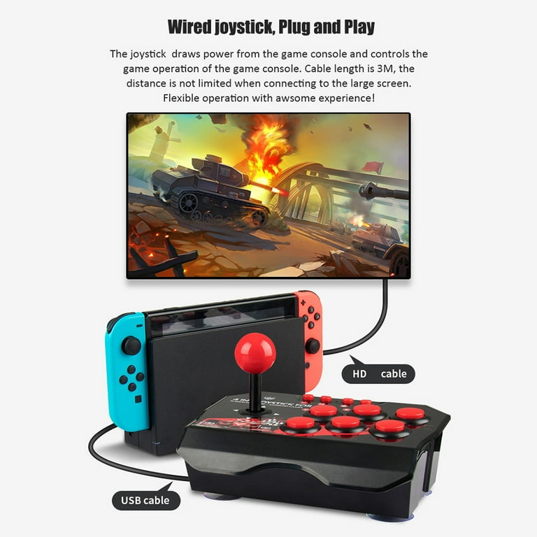 Arcade Fight Stick - Fight Sticks PC with Turbo & Macro  Functions,Compatible with TV/PC/PS3/PS4/PS5/Xbox/Xbox Series X