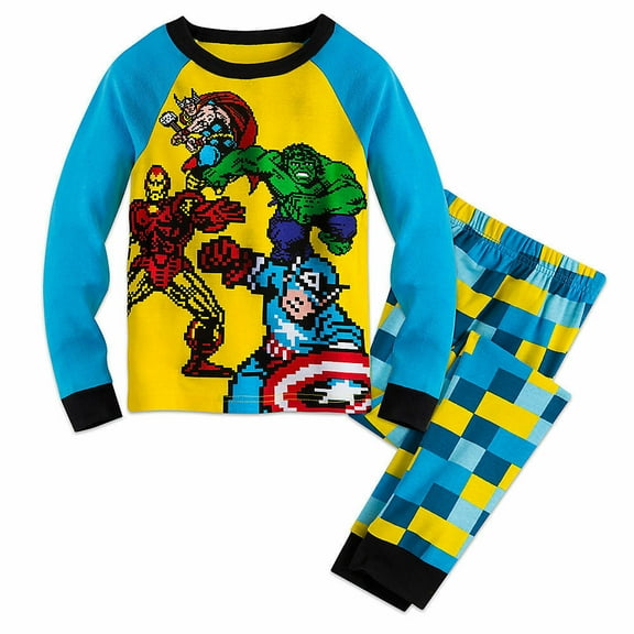 Disney Store Avengers 2PC Long Sleeve Tight Fit Cotton Pajama Set Boy Size 5