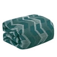 thumbnail image 5 of Modern 7-Piece Teal Comforter Set with Chevron Embroidery – Soft Microfiber Bedding with Shams & Decorative Pillows - All Season Bed in a Bag, OEKO-TEX Certified (Kefira, Queen), 5 of 6