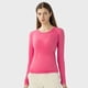 thumbnail image 5 of Camisas de Yoga sin costuras para mujer, Top corto de manga larga, ropa de gimnasio, camisetas de entrenamiento con realce, deportes, 5 of 5