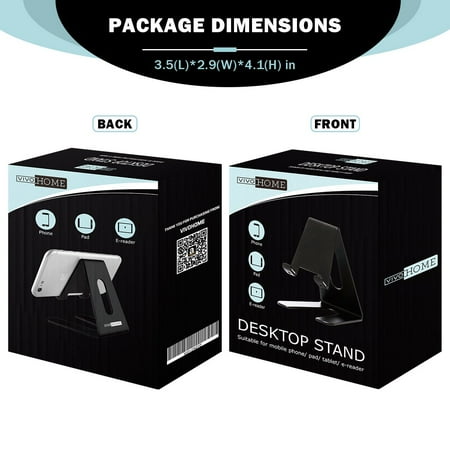 Aluminum Desktop Stand for Cell Phone Tablet PC and Pad Black