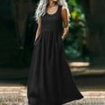 thumbnail image 1 of Liquidation d'Été 2025! Robe pour Femme Grande Taille, Liquidation de Robes d'Été pour Femmes, Robe Longue d'Été en Coton pour Femme à Col Rond Sans Manches, 1 of 5