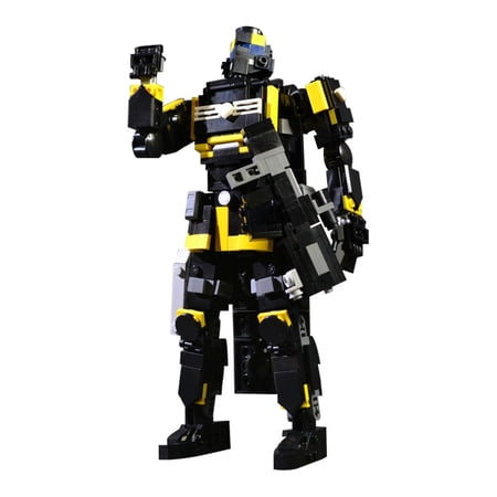 MOC-202950 609PCS Tactical Mech Building Blocks Set, Creative Sci-Fi Action Figure Model Kit, DIY Small Particle Bricks Toy for Kids & Adults, Collectible Display Ornament