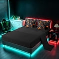 thumbnail image 5 of Manfei Abstract 3D Cube Queen Bedding, Geometric Checkered Bedding Comforter Set Queen, Black and Orange, Black Reversible 7pcs, 5 of 6