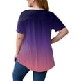 thumbnail image 5 of Summmer Inleife Women's Round Neck Short Sleeve Gradient Printing Blouses Casual Summer Tops Tee, 5 of 7