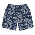 thumbnail image 3 of Uemuo Dragon Pattern Men's Swim Trunks Hawaiian Beach Bathing Suit Swimsuits Beach Quick-Dry Shorts with Pockets-Medium, 3 of 9