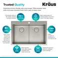 KRAUS 33 x 22 inch Standart PRO DropIn Topmount 16 Gauge Double Bowl 2