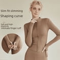 thumbnail image 2 of Ropa de yoga para mujer, camiseta ajustada de manga larga para fitness, para correr por la mañana, chaqueta deportiva profesional absorbente del sudor de secado rápido, 2 of 5