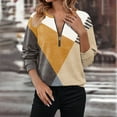 thumbnail image 2 of Ashirexll Oversized Sweatshirt for Women, Fall Sweatshirts for Women, Fashion Matching Color Pattern Long Sleeve Zipper V-neck Sweatshirt, 2 of 6
