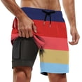 thumbnail image 2 of Bañador para hombre con forro compresivo - Poliéster, secado rápido, bolsillos para la playa/deportes acuáticos, 2 of 4