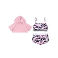 thumbnail image 3 of Linjinx Kids Girls 3 Piece Camouflage Tankini Cami Top and Shorts with Short Sleeve Crop Hooded Pink 12, 3 of 5
