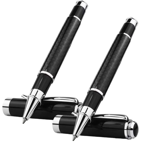 STONEGO Carbon Fiber Signature Pen - Premium Metal Gel Ink Pen with Micro Point 0.5mm, Black Ink, Smooth Writing Ball Pen for Professional and Everyday Use