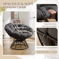 thumbnail image 4 of OMNIBERG Ergonomic 360° Swivel Wicker Papasan Chair, Oversized Indoor Outdoor Rattan Egg Sofa Chair Lounger with Soft Thick Cushion for Living Room, Bedroom, Patio, Yard, Gray, 4 of 9