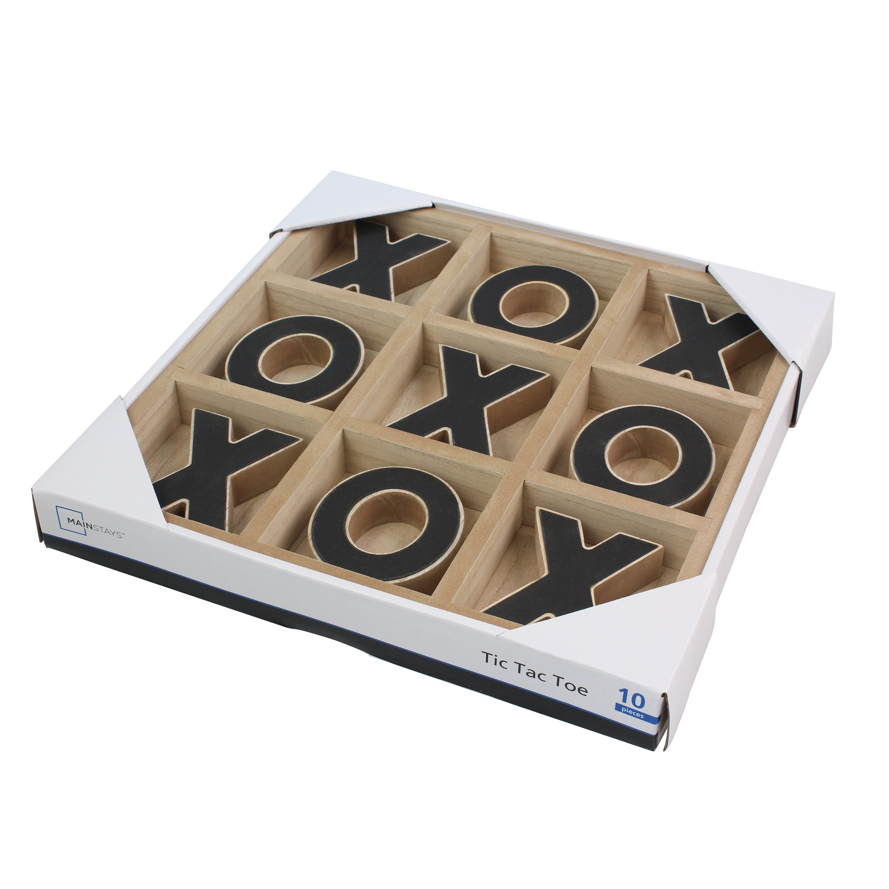 (2 pack) Mainstays Decorative Wood Tic-Tac-Toe Set, Brown