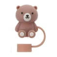 thumbnail image 1 of Silicone Straw Sleeves Cartoon Bear Straw Cover.Silicone Plugs U0M2 Straw R6Z3, 1 of 1