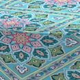 thumbnail image 4 of Jordan Manufacturing 24" Medlo Island Teal Medallion Round Outdoor Pouf Ottoman with Welt, 4 of 9