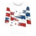 thumbnail image 4 of UVEASISHA 4th of July Shirts for Women 3/4 Sleeve Stars and Stripes Graphic Tees Vintage Streetwear Patriotic Tops Multicolor XXL, 4 of 5