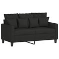 thumbnail image 3 of vidaXL 3 Piece Sofa Set with Pillows Black Fabric, 3 of 5