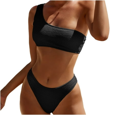 Aoochasliy Bikinis for Women Clearance Women Dot Printing Push-Up Padded Bra Bikini Beach Set Swimsuit Swimwear