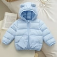 thumbnail image 2 of Shadoumai Baby Bear Hooded Puffer Jacket Winter Coat Cute Infant Unisex Newborn Lightweight Snowsuit Winter Warm Clothes, 2 of 4