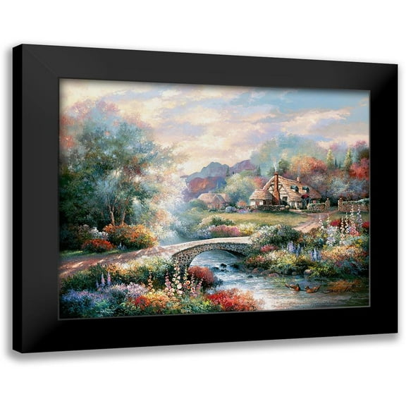 Lee, James 14x12 Black Modern Framed Museum Art Print Titled - Country Bridge