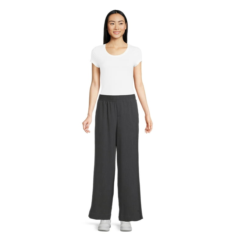 Time and Tru Women's Wide Leg Pants, 30 Inseam for Regular, Sizes