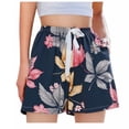 thumbnail image 4 of Pantalones de Cintura Elástica para Mujeres Pantalones Cortos de Cintura Elástica Mujeres de Moda de Color Sólido Casual Casa Cinco Puntos Pantalones Cortos de Pijama, 4 of 5