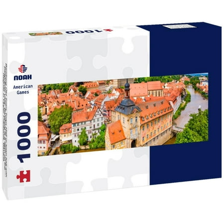 Bamberg Old Town Town Hall or town hall with view. Bamberg is a town on the Regnitz in Upper Franconia, Bavaria 1000pc Panoramic Puzzle