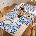 thumbnail image 5 of Blue Eucalyptus Leaves Placemats Set of 12 Spring Botanical Greenery Place Mats Indoor Wipeable Table Mats Washable Cloth Dining Table Placemats for Kitchen Holiday Party Home Decor 13x19 Inch, 5 of 9