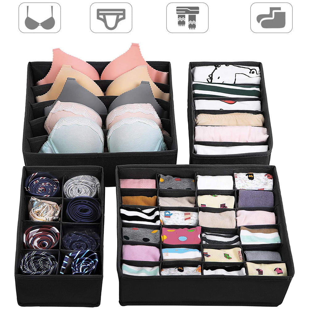 1 x Foldable Storage Drawer Organizer Bra Underwear Closet Divider Kit Wardrobe 