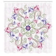 thumbnail image 3 of Ambesonne Mandala Shower Curtain, Round Flower Frame, 69"Wx70"L, Purple White Green, 3 of 5