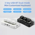 thumbnail image 6 of Small Keyboard Customized MK321BT 3-key Mini Customized Keyboard with Mechanical Blue Switch USB+BT Dual-mode Connection for Office Game Multimedia Black, 6 of 6