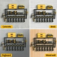 thumbnail image 3 of Power Tool Organizer, Power Drill Holder Wall Mount, 3 Layers Heavy Duty Metal Tool Storage Rack, Battery Tools Holder Shelf, Adjustable Height Iron Tool Rack for Workshop or Garage, Black, 3 of 12