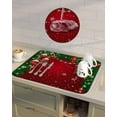 thumbnail image 4 of Christmas Snowflakes Red Dish Drying Mat for Kitchen Counter, Absorbent Quick Dry Coffee Bar Mat Pad Thin Diatomaceous Sink Mat, Winter Xmas Balls Pine Branches Non Slip Dish Drainer Mat 16x18, 4 of 6
