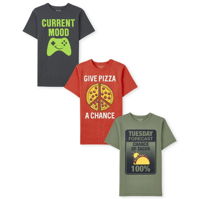 Camiseta The Children's Place para niños de manga corta, paquete de 3, XXL (16)